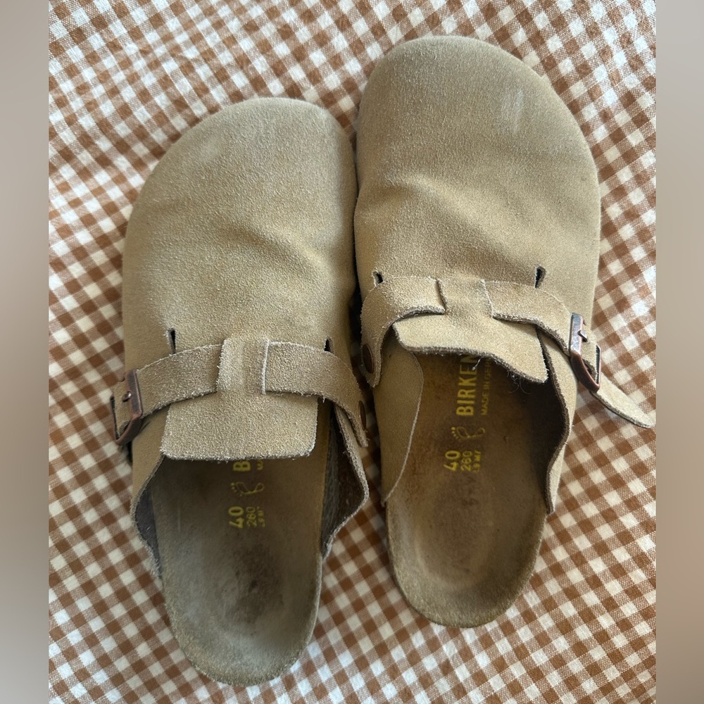 Birkenstock Brown Suede Clogs